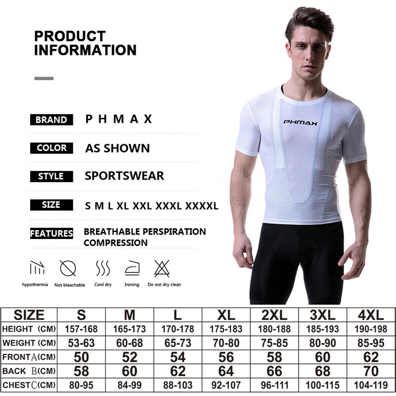 PHMAX Pro Cycling Base Layers Cool Mesh Bicycle Shirt Keep Dry Superlight Cycling Jerseys Cycling Clothing Mountain Bike Wear