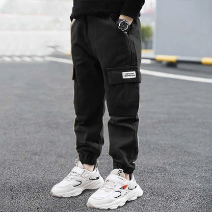 Boys Cargo Pants Spring Autumn Thick Boys Trousers Casual Kids Sport Pants Teenage Children Clothes For  4-11Year