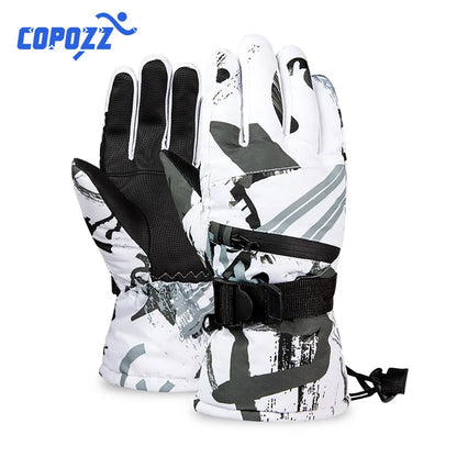 COPOZZ  Men Women 3 finger Touch screen Ski Gloves Waterproof Winter Warm Snowboard Gloves Motorcycle Riding Snowmobile Gloves