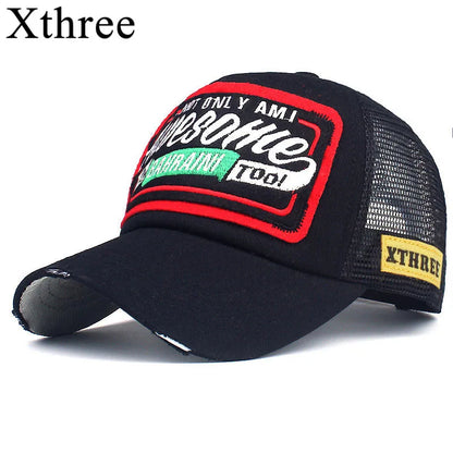 Xthree Summer Baseball Cap Embroidery Mesh Cap Hats For Men Women Snapback Gorras Hombre hats Casual Hip Hop Caps Dad Casquette