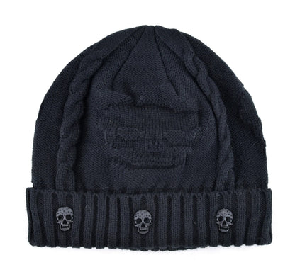 Super cool Skull pattern hats for men beanies Knitted wool plus velvet bone Solid Color Hip-hop Cap winter women's hat gorro cap