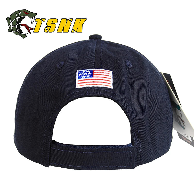 TSNK Cotton Baseball Cap Women Men Tactical Caps Seals Punisher American Sniper