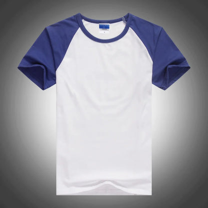 2023 Summer Tee Shrit Men T Shirt Round Collar Cotton Mens Casual Slim Fit Raglan Short Sleeve T-Shirts Tops