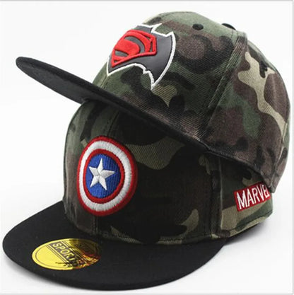 2021 New Kids Camouflage Baseball Caps Lovely Cartoon Hip Hop Cap Children Boys Girls Flat Hats Snapback