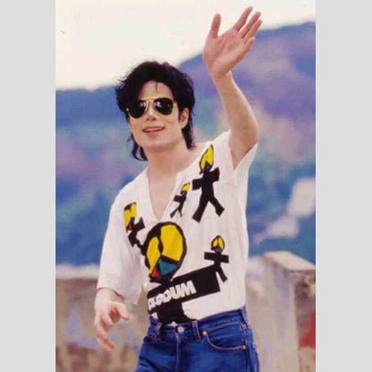 Rare MJ Fashion Brazil Retro Antiwar Michael Jackson OLODUM Cotton Tee T-shirt - They Don't Care About Us' for MJ fans