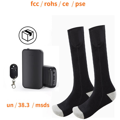 2023 New Winter Remote Control Rechargeable Electric Heated Socks Man Woman With Elastic Feet Warmer Ski Socks