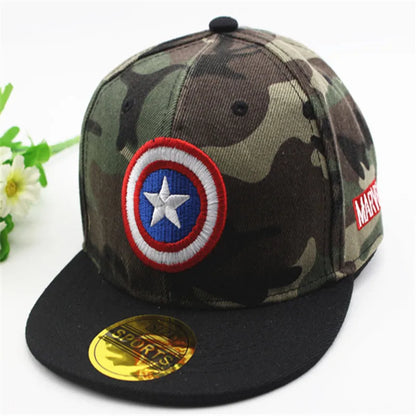 2021 New Kids Camouflage Baseball Caps Lovely Cartoon Hip Hop Cap Children Boys Girls Flat Hats Snapback