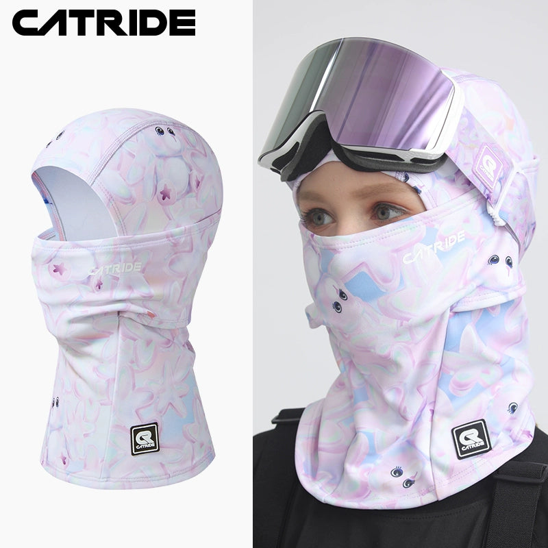 Catride Kids Ski Mask Fall and Winter Face Care Hood Quick-Drying Breathable Warm with Velvet Windproof Helmet Equipment