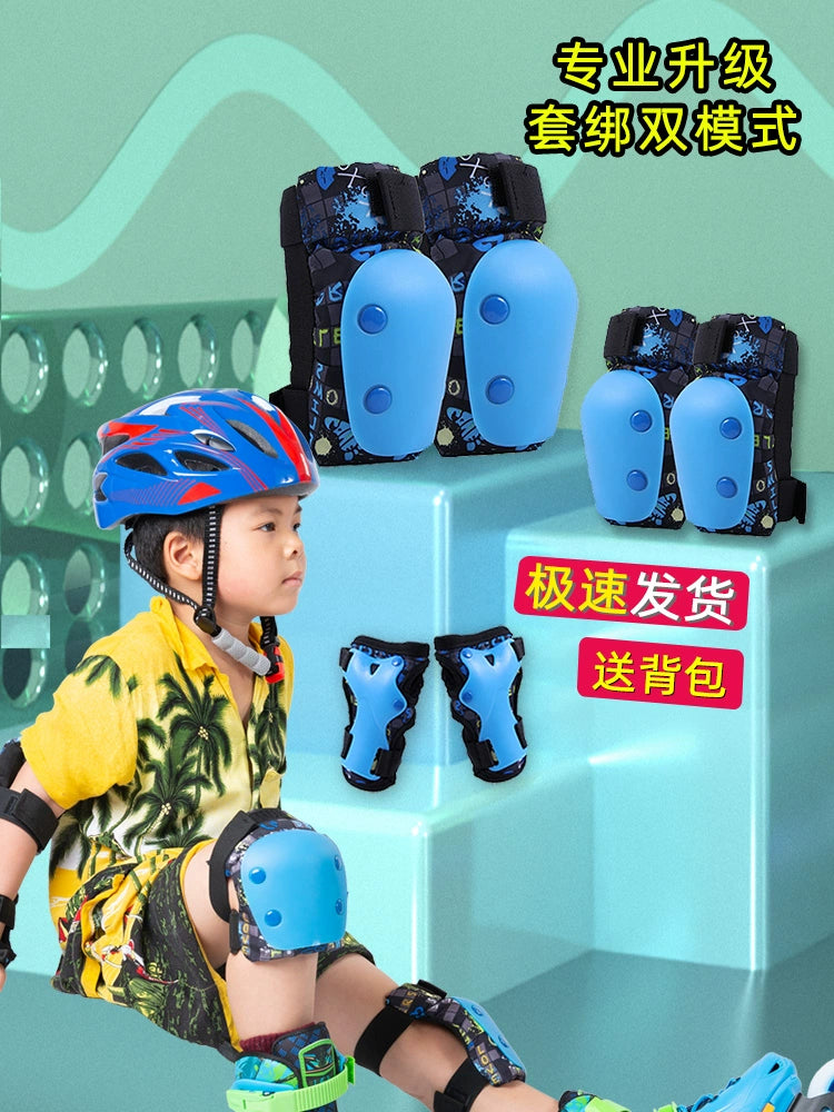 Meigao Kids Roller Skating Protective Gear Professional Helmet Cover Equipment Scooter Skating Roller Skates Knee Protection Men and Women