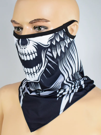 Sun Protection Mask Ear Hanging Cycling Face Towel Motorbike Summer Ice Silk Head Circumference Bandana Skull Fleece-lined Fishing Men and Women