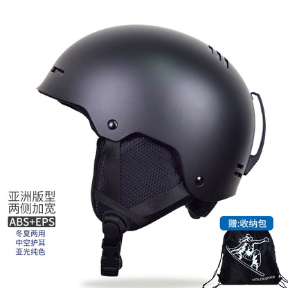 Ski Helmet Safety Anti-Collision Detachable Single and Double Board Ventilated Snow Helmet Cycling Roller Skating Helmet Replaceable Summer Lining