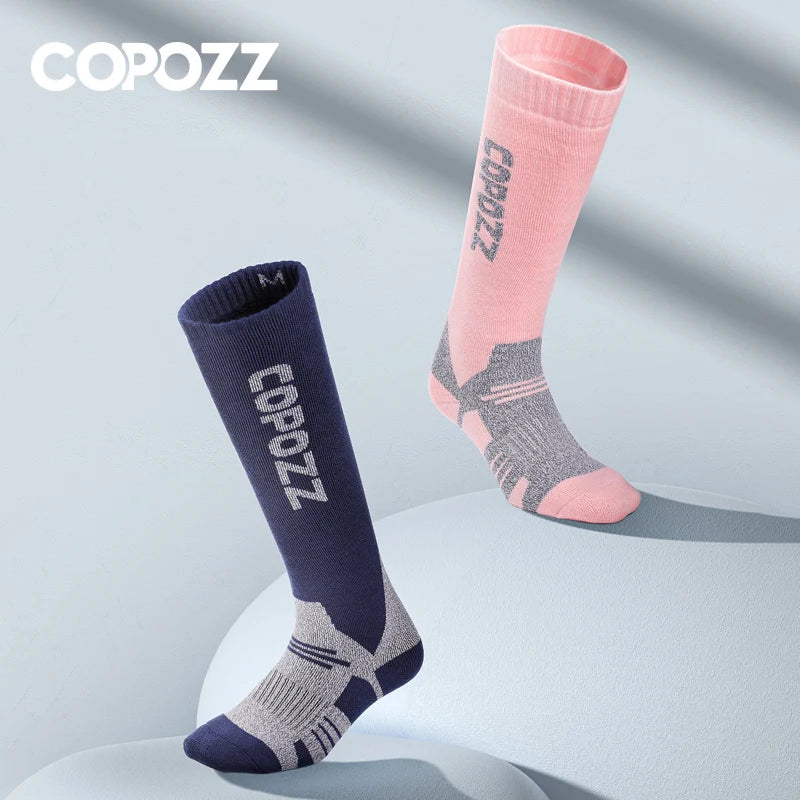 COPOZZ Winter Men Women Thermal Ski Socks Warm Wool Cycling Soccer Snowboard Socks Thickened High Tube Moisture Absorption Socks