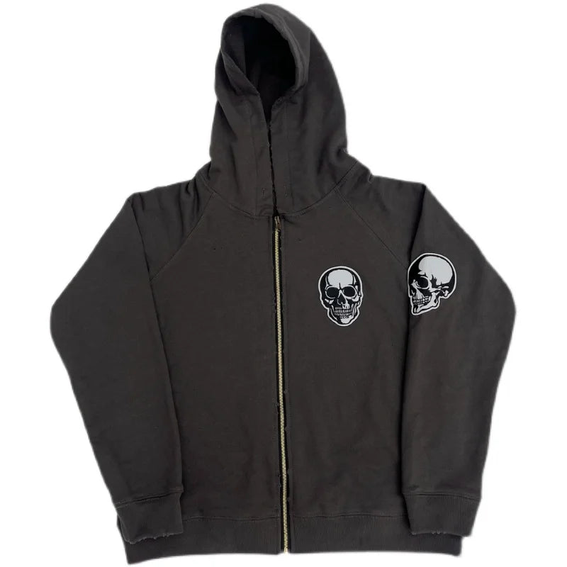 New Luxury 2022 Skull Head Number Nine Face Pullover Hoodies Hoody hooded Sweatshirts velvet Cotton Thick Fleece Asian R086