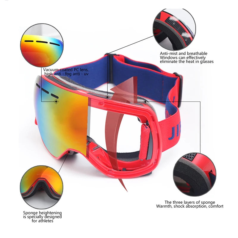 Ski Goggles Winter Snow Sports New Adult Double Layer Men Eyewear Women Myopia Spherical Ski Goggles Women Snowboard Ski Glasses