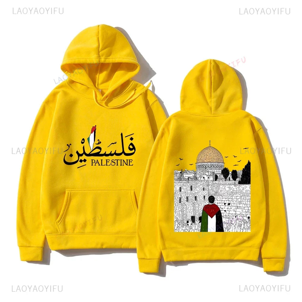 Palestine Hoodie Women Harajuku Aesthetic Graphic Palestina Hoodies Unisex Streetwear Vintage Casual Hooded Pullover Sweatshirts