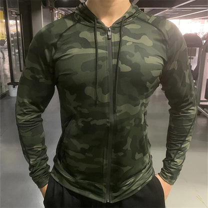 Men Outdoor Sports Jackets Hoodies Quick Dry Fit Long Sleeve Tops with Hood Male Running Sweatshirts 2023 Casual Jacket Hoodies