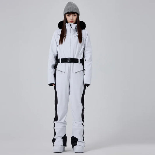 Ski suit waterproof and warm women's one-piece double board snow suit warm windproof waterproof and slim fit fashion brand sin