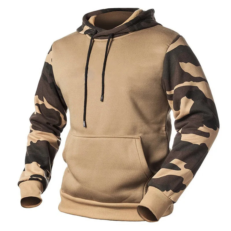 Men's Winter Casual Fleece Hoodies Male Outdoor Camouflage Pullover Sweatshirts Hooded Loose Outwear Capts Plus Size 2XL