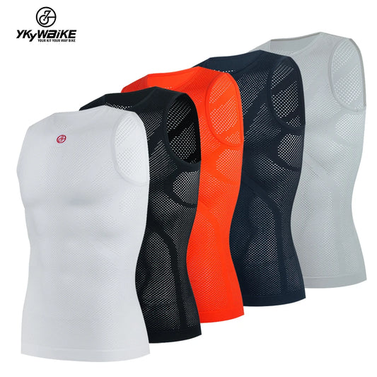 YKYWBIKE Cycling Vest High Elastici Cycling Base Layer Jersey MTB Road Bike Bicycle Vest Running Sport Cycling Underwear 5 Color