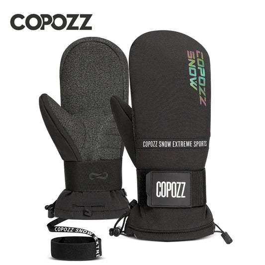 COPOZZ Winter Ski Gloves Waterproof Keep Warm Kevlar Wear Resistant Material Snowboarding Men Women Thermal Snow Gloves Mittens