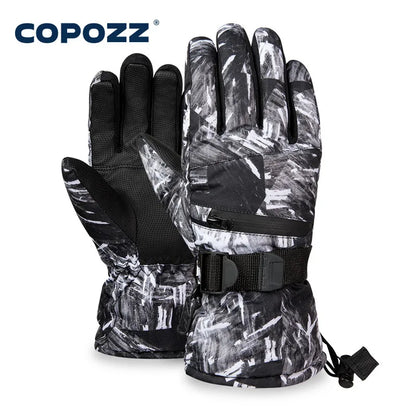 COPOZZ  Men Women 3 finger Touch screen Ski Gloves Waterproof Winter Warm Snowboard Gloves Motorcycle Riding Snowmobile Gloves