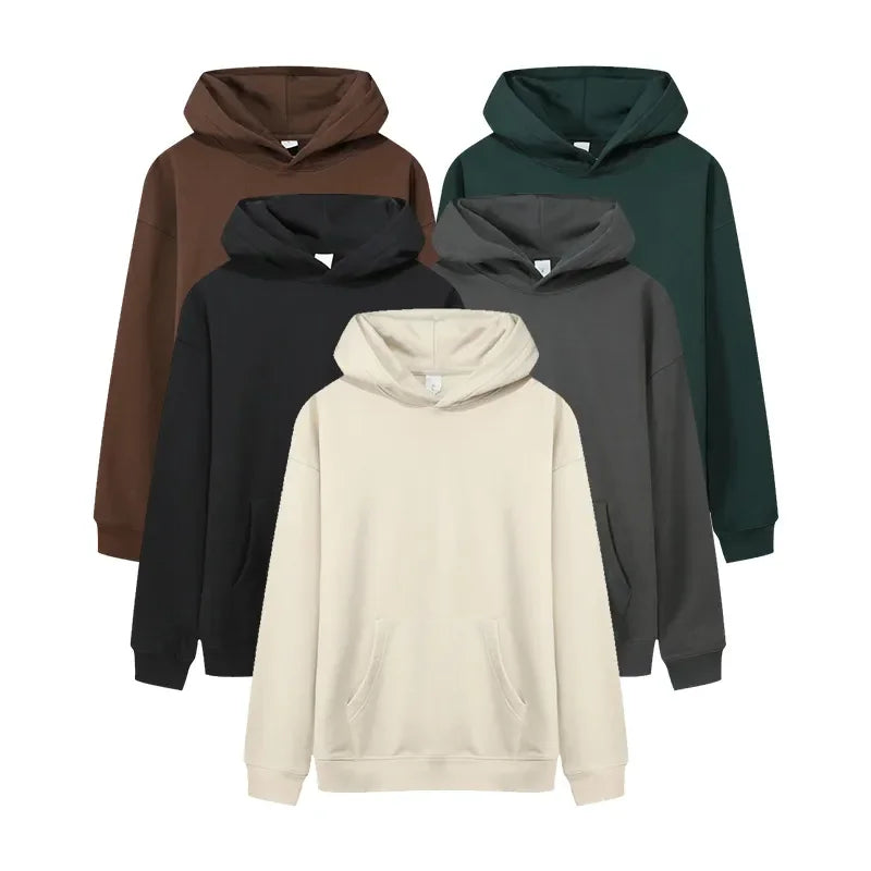 DIY Custom LOGO 530GSM 100% Cotton French Terry High-end Heavy Weight Winter Pullovers Thick Drop-Shoulder Sweatshirt Hoodies