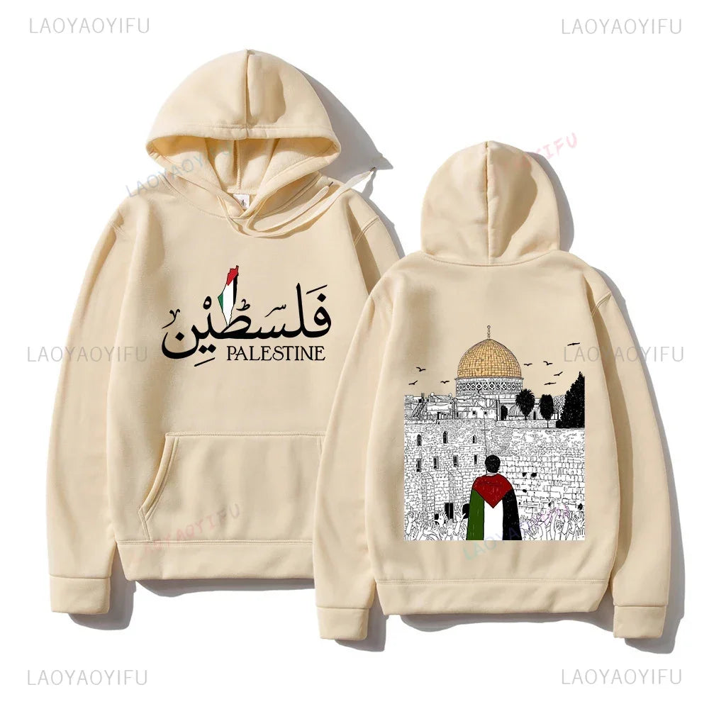 Palestine Hoodie Women Harajuku Aesthetic Graphic Palestina Hoodies Unisex Streetwear Vintage Casual Hooded Pullover Sweatshirts