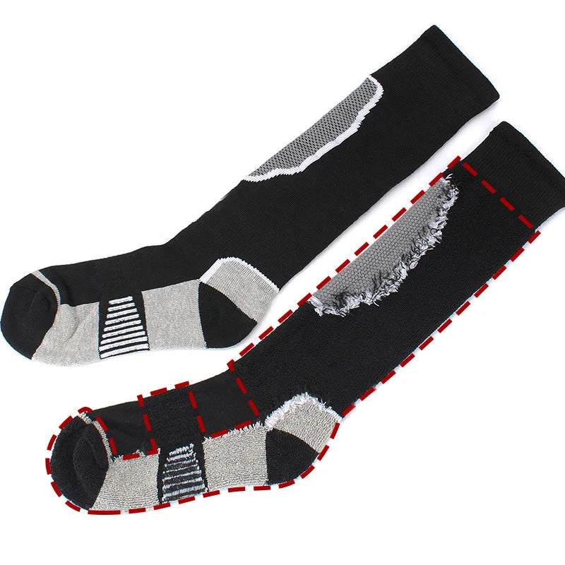 1 Pair Winter Warm Ski Socks Outdoor Thickened Sports Hiking Stockings for Women Men Breathable Snow Sports Travel Socks