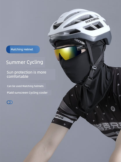 Rockbros Sunscreen Mask Riding Hat Motorcycle Full Face Scarf Ice Silk Spring and Summer Windproof Outdoor Men and Women