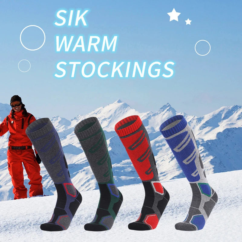 Professional Men Merino Wool Ski Socks Outdoor Sports Thickened Terry Keep Warm Knee High Long Skiing Snowboard Hiking Socks