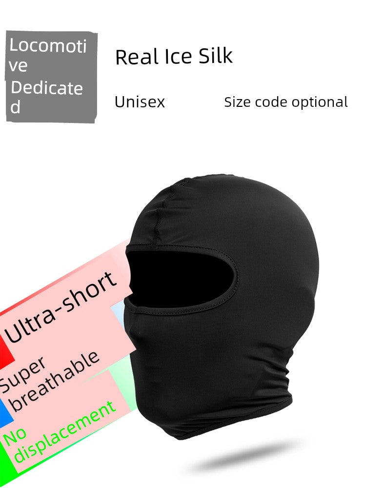 Ice Silk Riding Hat Summer Motorcycle Full Face Sun Protection Mask Motorcycle Helmet Lining Cap Windproof Scarf for Men and Women