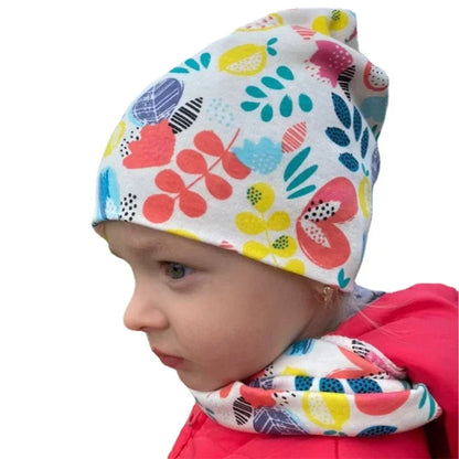 Autumn Winter Girl Baby Hat Cotton Boy Hat Scarf Set Children Beanies Cap Outdoor Warm Newborns Toddlers Caps Kids Head Cover