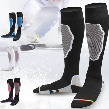 1 Pair Winter Warm Ski Socks Outdoor Thickened Sports Hiking Stockings for Women Men Breathable Snow Sports Travel Socks