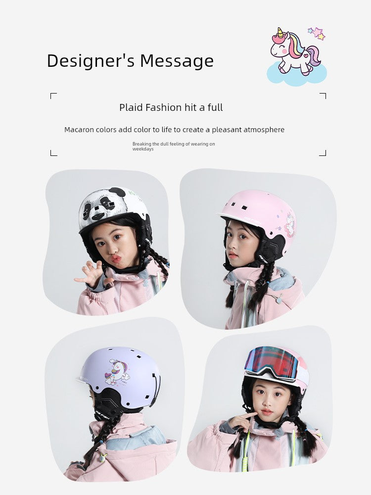 Kids Ski Helmet Glasses Snow Hat Veneer Snow Helmet Snow Goggles Integrated Hat Helmet Mirror Equipment Helmet Full Face Helmet