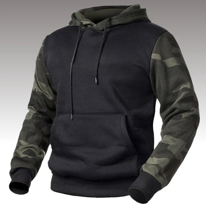 Men's Winter Casual Fleece Hoodies Male Outdoor Camouflage Pullover Sweatshirts Hooded Loose Outwear Capts Plus Size 2XL