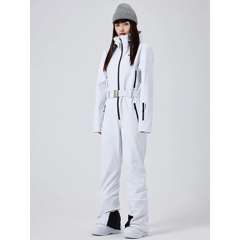 One-piece Ski Suit 2025 New Winter for Women Windproof Waterproof Snowboarding Jumpsuits Breathable Outdoor Sports Skiing Sets