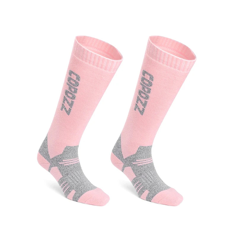 COPOZZ Winter Men Women Thermal Ski Socks Warm Merino Wool Snowboard Cycling Skiing Soccer Socks Thickened Calf Long Ski Socks