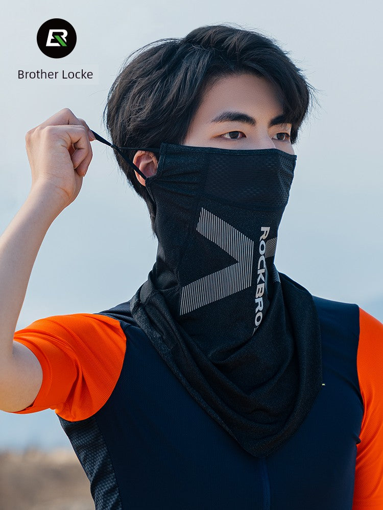 Rockbros Sun Protection Cycling Mask Ice Silk Scarf Scarf Bicycle Motorcycle Hood Cover Face Baby Boy and Girl Summer