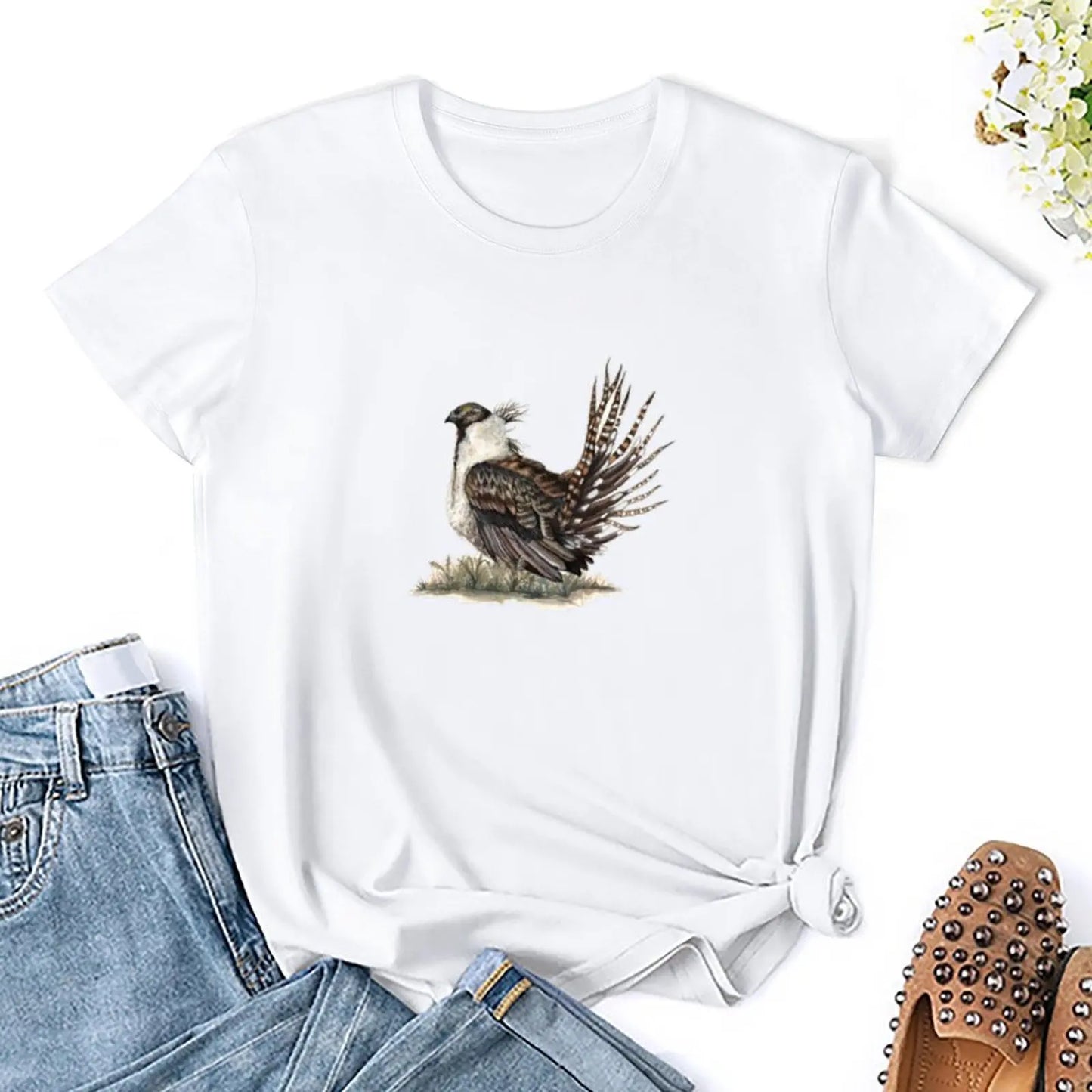 Greater Sage-Grouse T-shirt hippie clothes oversized tops Women's tops