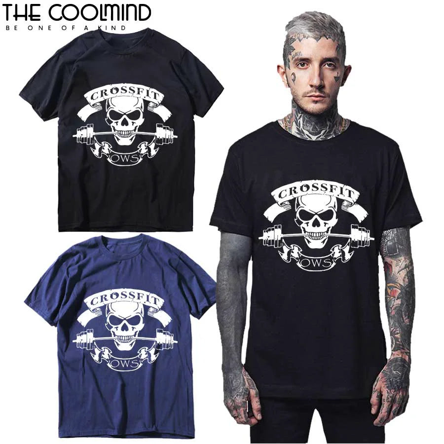 COOLMIND 100% Cotton Men T-Shirt Male Casual T Shirt Homme Summe CROSSFIT Design t-Shirts Men's Tee Shirts Man Clothes