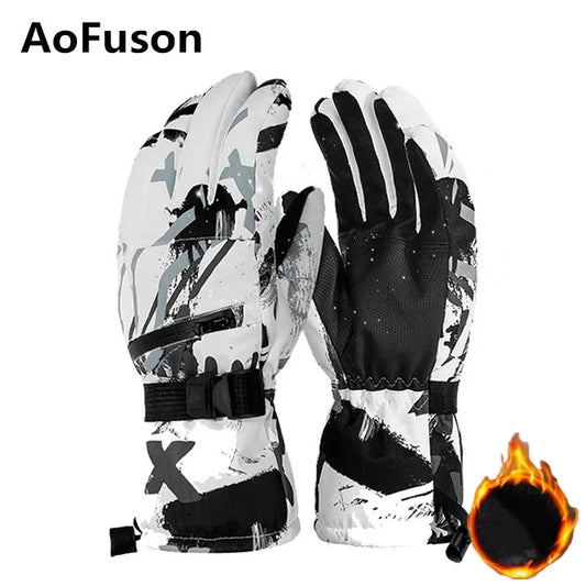 Professional Winter Warm Ski Gloves Touch Screen Fleece Snowboard Ultralight Waterproof Motorcycle Thermal Snow Gloves Women Men