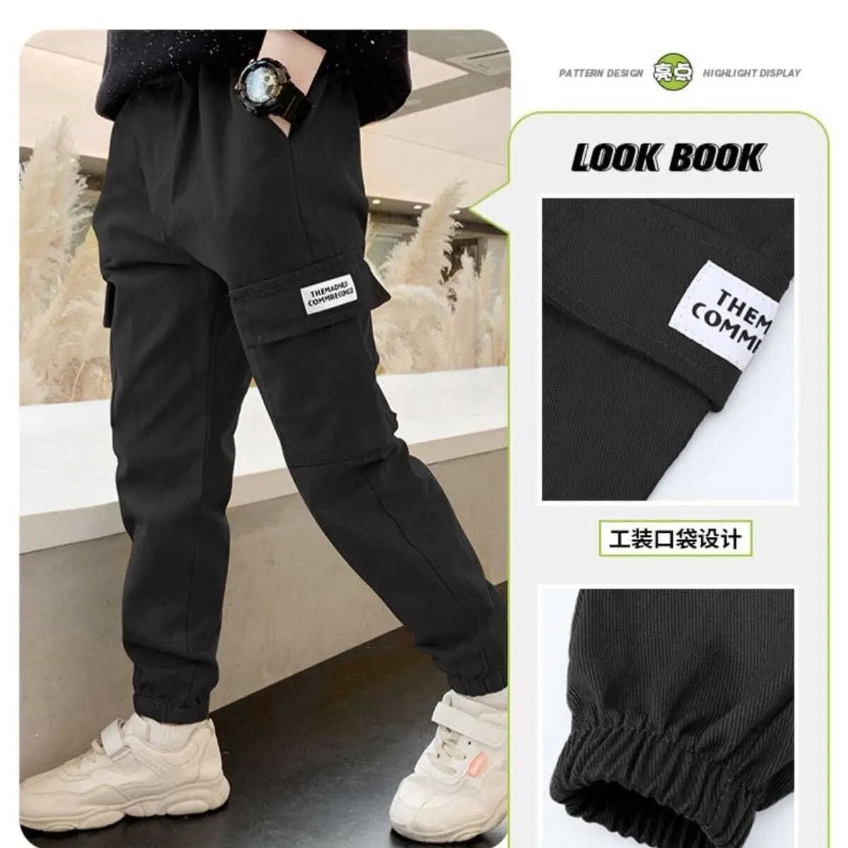 Boys Cargo Pants Spring Autumn Thick Boys Trousers Casual Kids Sport Pants Teenage Children Clothes For  4-11Year