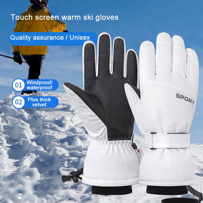 LOOGDEEL Snowmobile Snow Snowboard Thermal Gloves Women Men Waterproof Touchscreen Function Windproof Plush Mittens Ski Gloves