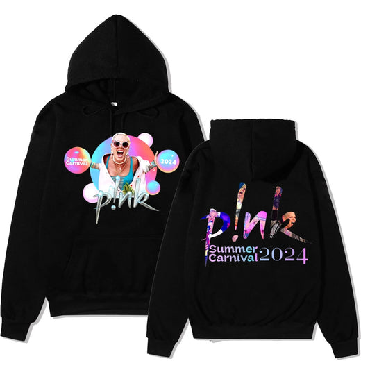 Pink Singer Tour 2024 Hoodies Men Fashion Rapper P!nk SUMMER CARNIVAL Sweatshirt Pullover Sudaderas Coats Unisex Dropshipping