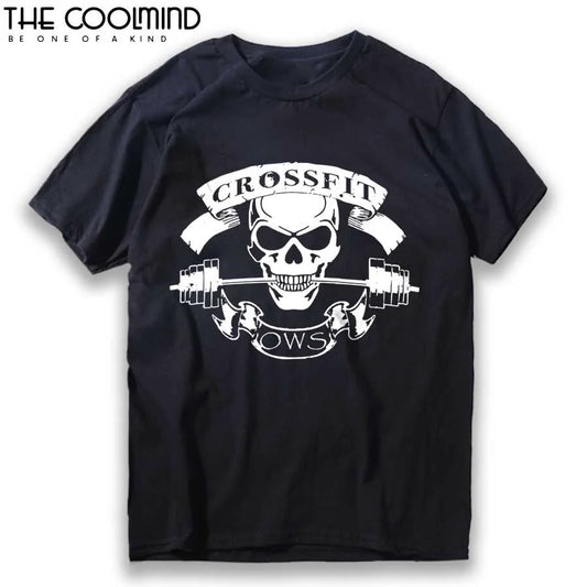 COOLMIND 100% Cotton Men T-Shirt Male Casual T Shirt Homme Summe CROSSFIT Design t-Shirts Men's Tee Shirts Man Clothes