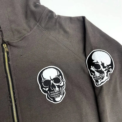 New Luxury 2022 Skull Head Number Nine Face Pullover Hoodies Hoody hooded Sweatshirts velvet Cotton Thick Fleece Asian R086