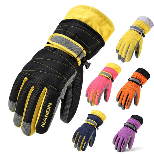 Winter Thermal Ski Gloves Unisex Waterproof Snowboard Anti-slip Cycling Gloves Riding Hiking Motorcycle Warm Fleece Mitten Glove