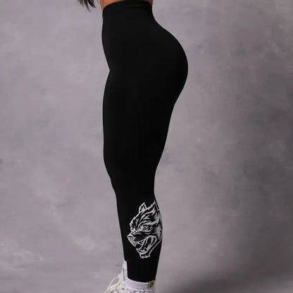 Darc Women Sports Leggings Wolf Logo Gym Seamless Elastic Legging High Waisted Fitness Sport Tight Pants Woman Clothings