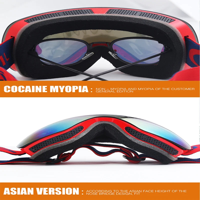 Ski Goggles Winter Snow Sports New Adult Double Layer Men Eyewear Women Myopia Spherical Ski Goggles Women Snowboard Ski Glasses