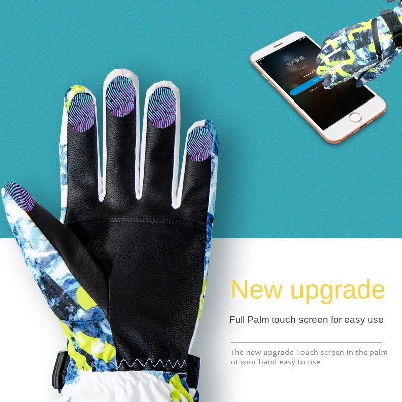 Professional Winter Warm Ski Gloves Touch Screen Fleece Snowboard Ultralight Waterproof Motorcycle Thermal Snow Gloves Women Men